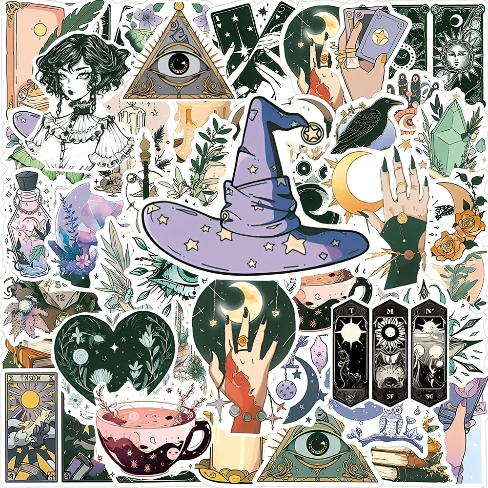 10/30/50 pçs dos desenhos animados floresta magia bruxa adesivos gótico estéticos decalques à prova dwaterproof água graffiti mala telefone diário legal decalques