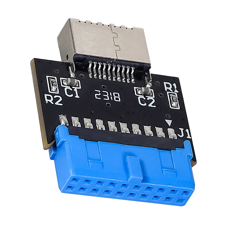 USB 3.0 19Pin Internal Header to USB 3.1/3.2 Type C Front Type E Adapter 20 Pin to 19 Pin Converter for PC Motherboard Connector