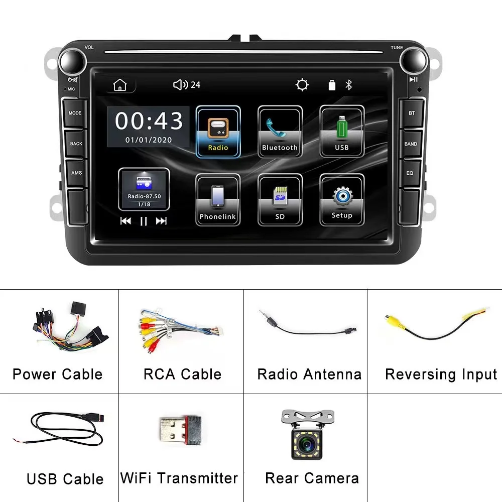 

Android Auto Carplay 8 pollici 2 Din MP5 Player per Golf 5 6 Jetta MK5 MK6 Tiguan CC Passat