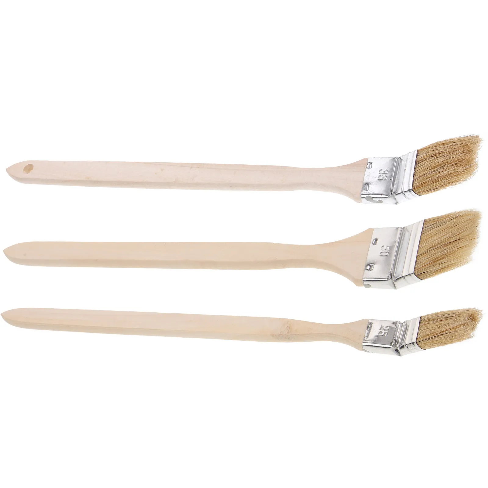 

3Pcs Angled Paint Brush with Wooden Handle Soft Plastic Bristles for Wall Painting Furniture Staining Barbecue DIY Professional