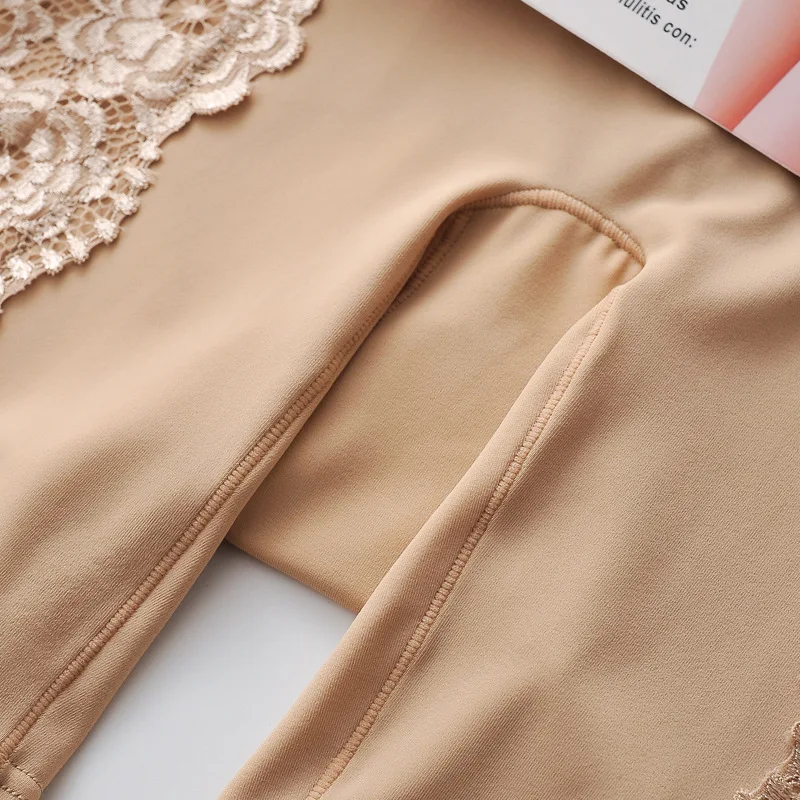 الملاكم الساق تشكيل تشكيل السراويل النسائية الحرير الجليد سلس جوفاء الدانتيل انكماش البطن أسفل الورك رفع قاعدة السراويل البطن