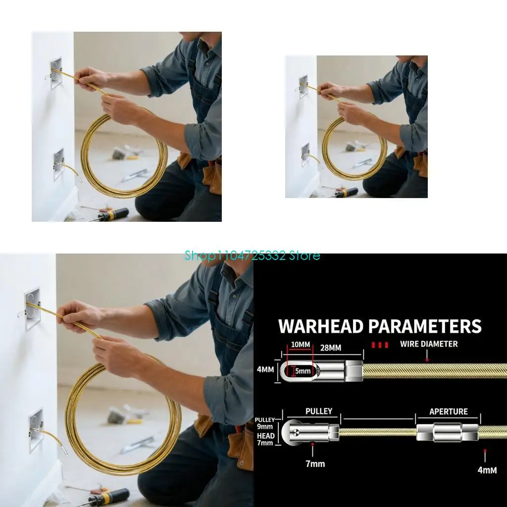 P5EA Dependable Coated Carbon Steel Wire Puller 10M For Simple Cable Movement Through walkways And