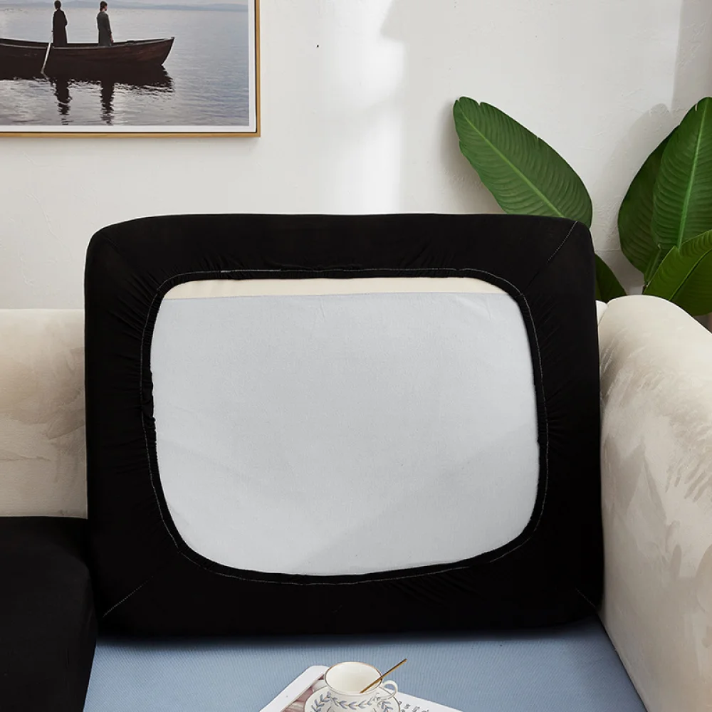 High Stretch Sofa Slipcover Full Wrap Furniture Protector Solid Color Couch Shield Polyester Fabric For Living Room