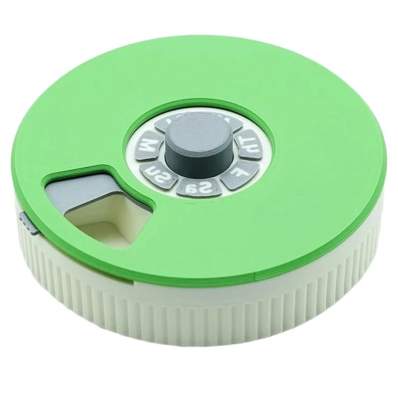 Push Turn Mechanism Pill Organizer Weekly Pill Organizer Portable Travel Pill Case
