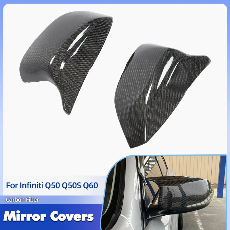 

Чехлы на боковые зеркала заднего вида из углеродного волокна для Infiniti Q50 Q50S Q60 Q70 2013-2019 гоночные чехлы на боковые зеркала