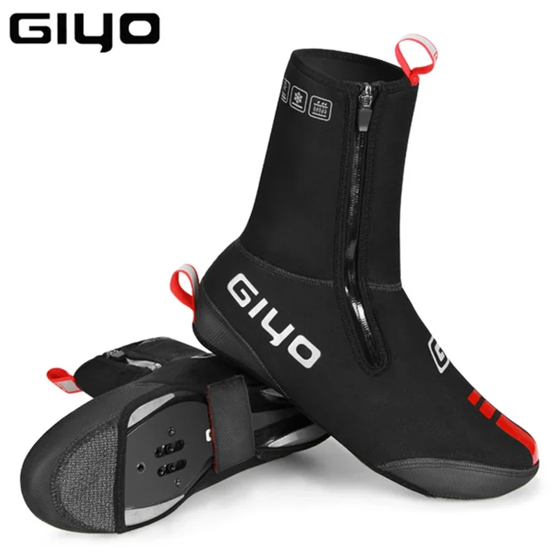 GIYO Cycling Overshoes Waterproof Windproof Fleece MTB Road Bike Shoes Covers - Winter Thermal Protector