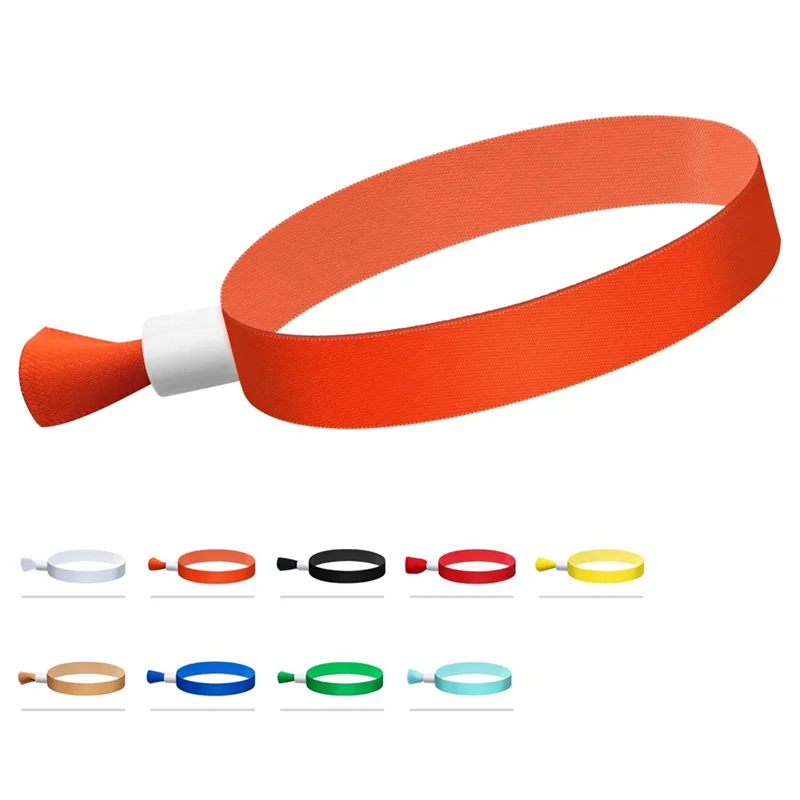 100 Pcs Cloth Event Wristbands For Events, For Lightweight Concert Wrist Strap (Orange)