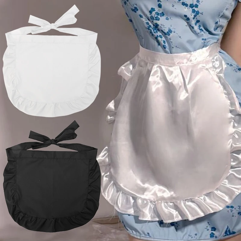 Short Half Aprons Kitchen Accessories Cooking Baking Cute Lolita Simple Housemaid Decoration Cleaning Tools Restaurant Café Ins