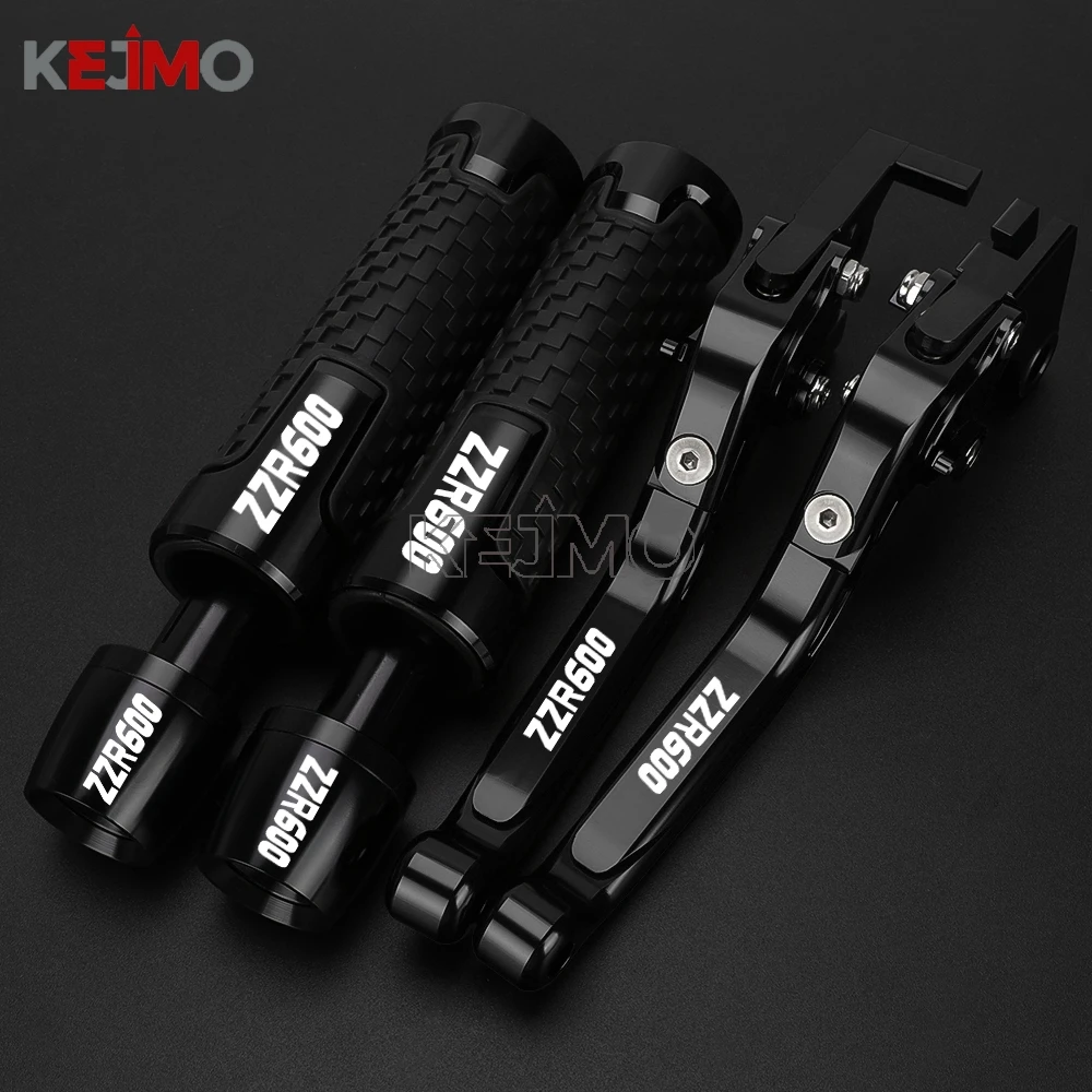 

FOR KAWASAKI ZZR600 2005-2009 7/8" 22mm Non-slip Rubber & Aluminum Handlebar Handle Bar Grips Ends Cover Clutch Brake Levers Set