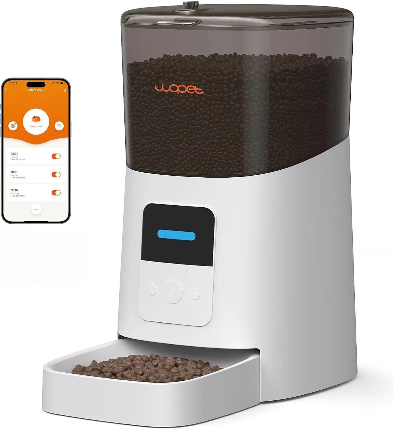 

6L Automatic Cat Feeder, WiFi Automatic Dog Feeder with APP Control for Remote Feeding