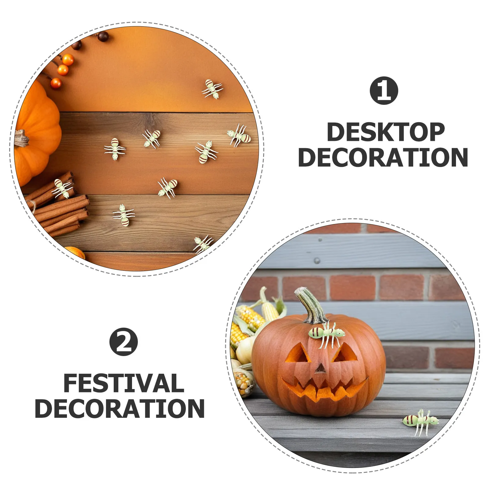 60Pcs Realistic Large Ants Simulation Decorations Halloween April Fool Pranks Garden Yard Outdoor Decor Party Supplies
