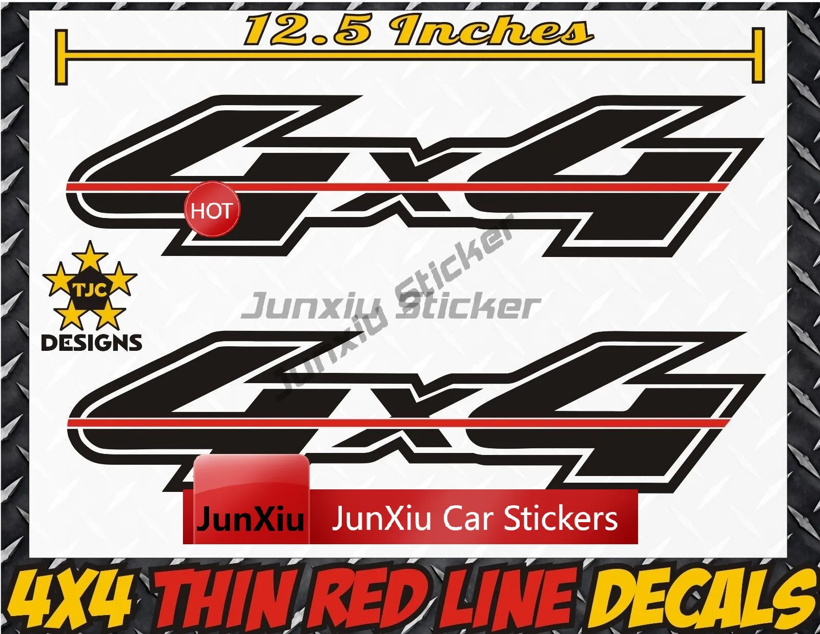 2 Stück 4x4 Roter Bikini-Mädchen Truck-Aufkleber Sexy Autokarosserie-Sticker 4x4 Truck Feuerwehrmann-Aufkleber Orange Feuer Offroad-Dekor Grafik USA – Detail 5