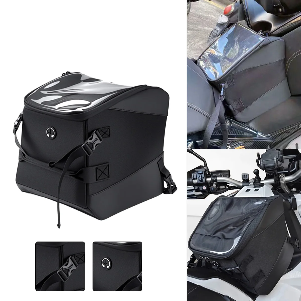 

Black Fit For Honda X ADV 750 FORZA750 Motorcycle Scooter Tunnel Fuel Tank Bag NSS XADV FORZA 750 Travel Storage Pouch Pack Bag