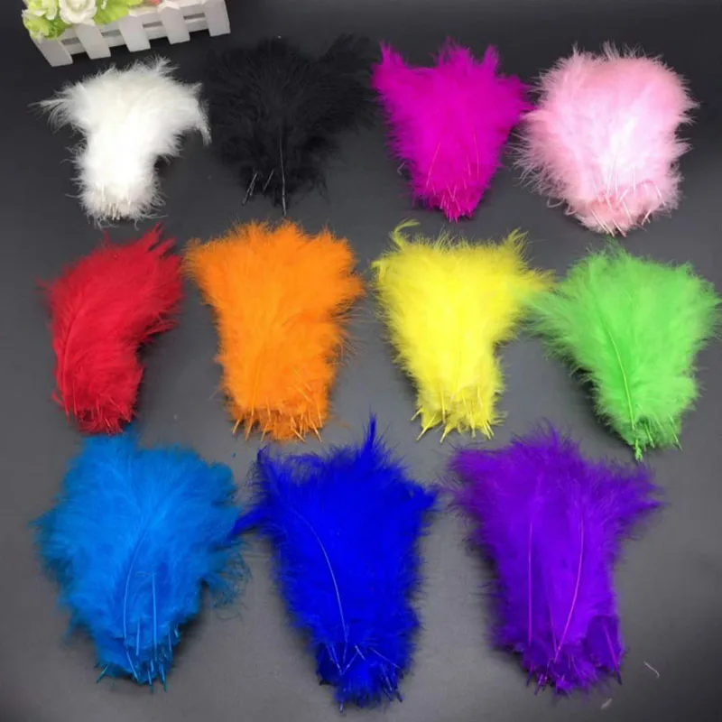 

10-15cm Colored Turkey Marabou Feather Wholesale Fluffy Plume Wedding Dress Party DIY Decorations Handicraft Accessories