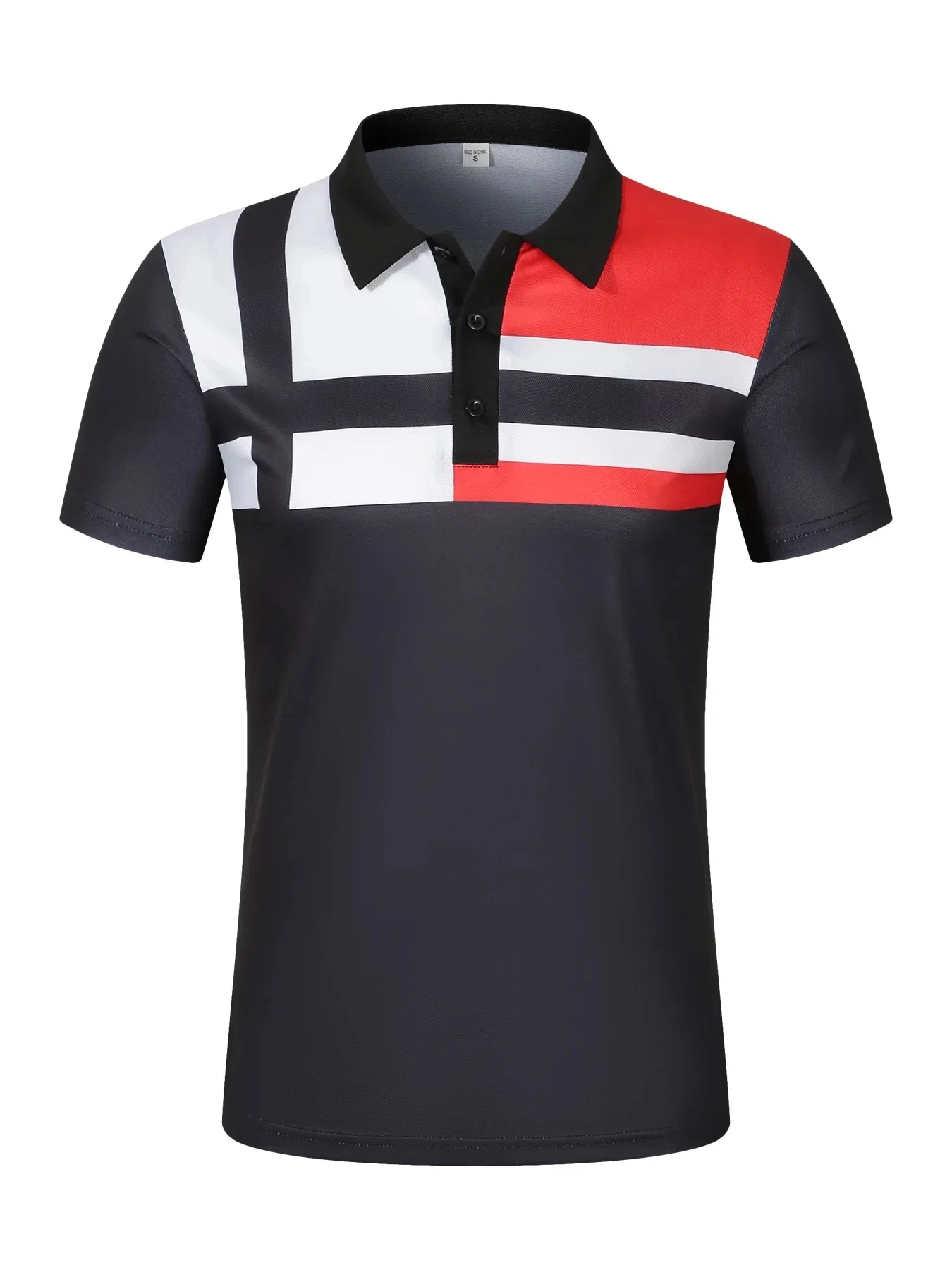 Men's New Summer Short-Sleeved Polo Shirt Casual Fashion with Lapel Striped Design, and Breathable Comfort, Ideal for Europe