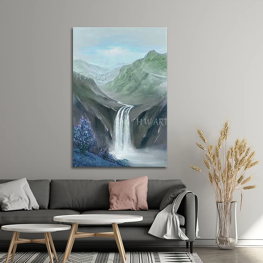 

Картина с текстурированным горным украшением, произведения искусства на холсте, абстрактный дизайн, художественная стена, природный пейзаж, картины маслом, безрамные