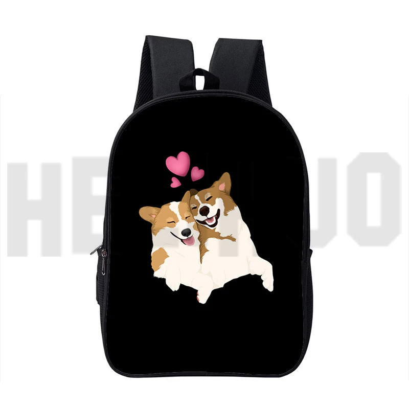 3D Print Pet Dog Welsh Corgi Pembroke Backpack Women Cute Travelbags Children Kawaii Bookbag Cartoon Cosplay Students School Bag