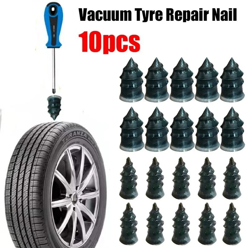 10pcs Vacuum Tyre Repair Nail for Car Trucks Motorcycle Scooter Bike Tire Puncture Repair Universal Tubeless Rubber Nails