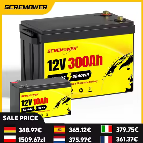 12.8V 300Ah LiFePO4 Battery Rechargeable Lithium Battery with 200A BMS 4000-15000 Deep Cycles Lithium Iron Phosphate Battery