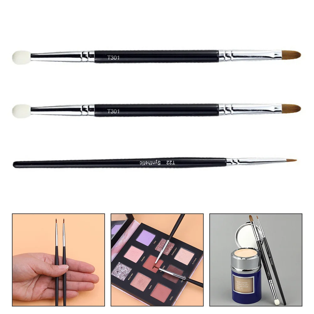 1 세트 더블 헤드 스펀지 브러쉬 휴대용 컨실러 도구 얼굴 다크 서클 눈물 홈 커버리지 전문 메이크업 다목적