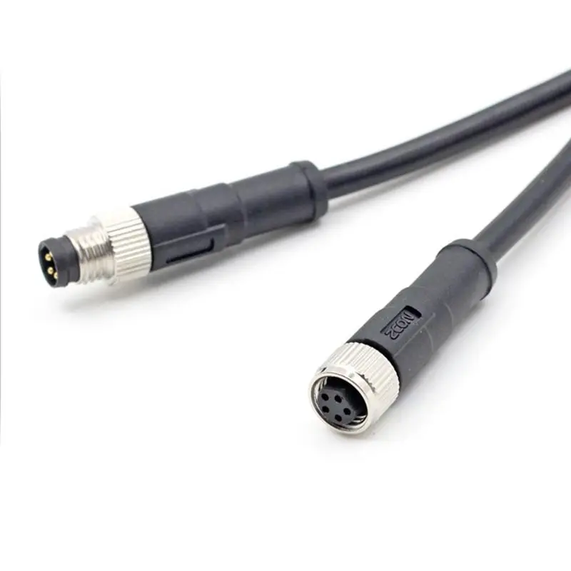 1-5M Waterproof M8 Sensor Connector Wire 3 4 5 6 8Pin PUR/PVC Welding Cable IP67 Straight/Angle Aviation Male Female Plug Line