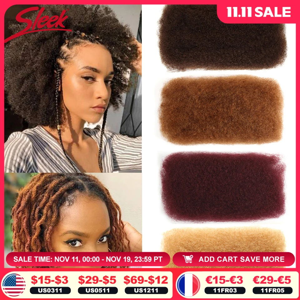 QVR Brazilian Remy Hair Afro kinky Curly Bulk Human Hair For Braiding 1 Bundle 50g/pc Natural Color Braids Hair No Weft