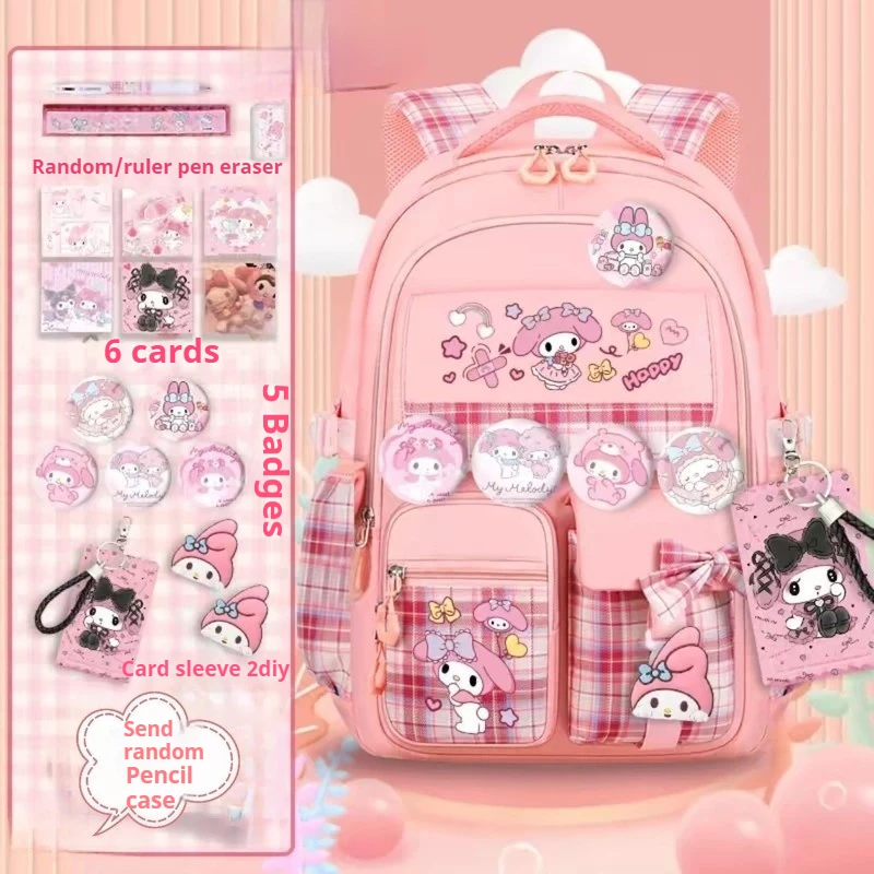 Sanrio Cinnamoroll Kuromi Backpack For Female Students And Children Large Capacity Spine Protection Backpack Anime Merchandise