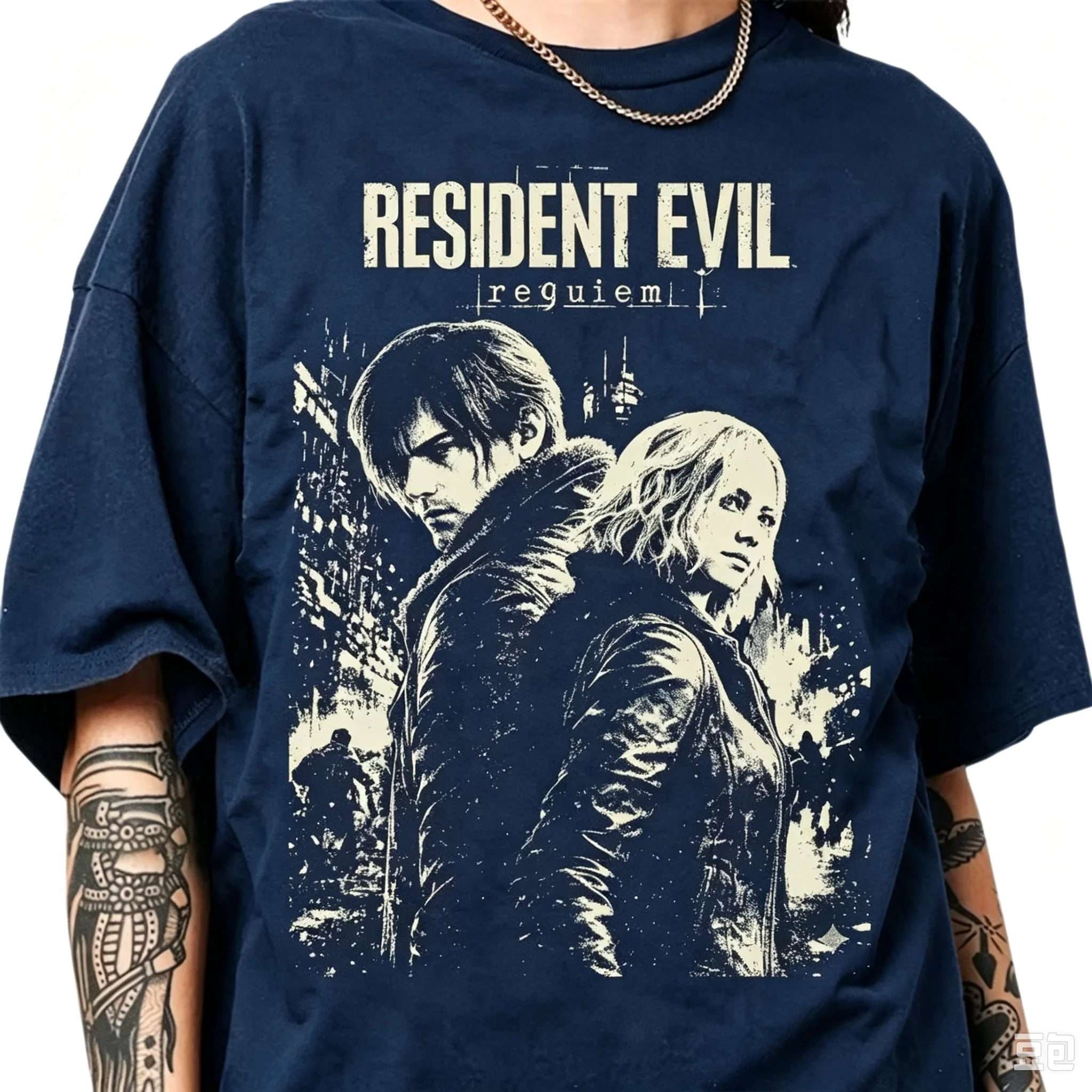 2026Vintage Oversized T‑Shirt For Adults Zombie City Apocalypse  Film Poster Front Print Theme Art Loose Short Sleeve Street Tee