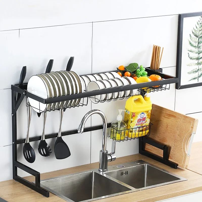 

ZYYhot selling over sink drain rack dish storage holders kitchen collapsible metal stainless steel dish drying rack