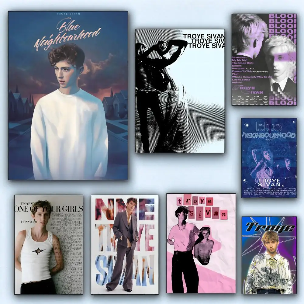 music Troye Sivan Poster Wall Posters Self-Adhesive Wall Stickers Home Decoration for Bedroom Living Room