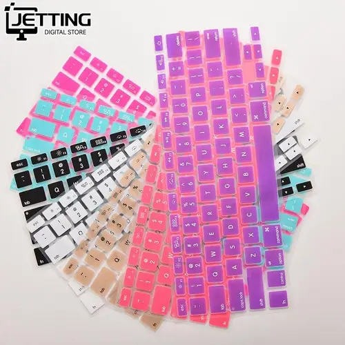 Cubierta de teclado de silicona para Macbook Air, película protectora, 7 colores dulces, 13 Pro, 13, 15, 17
