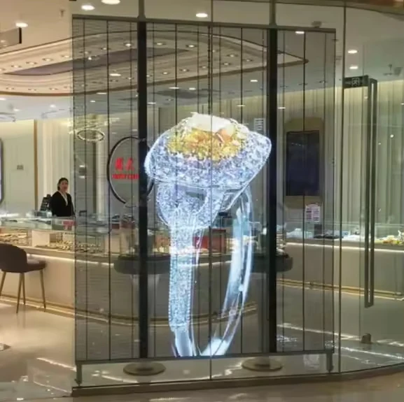 LED Transparent Window Screen Full Color HD Display For Storefront Branding