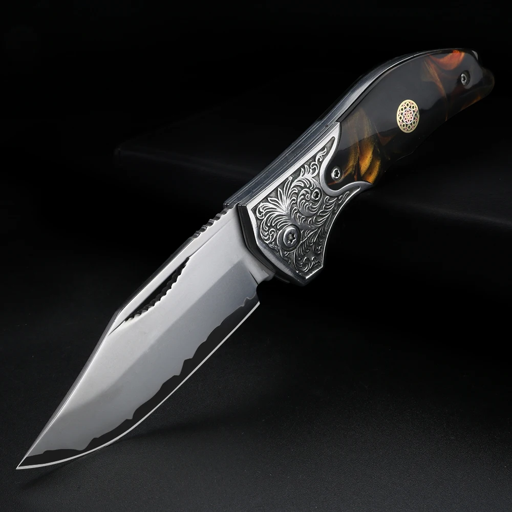 XUANFENG Folding Knife, Three in One Steel Outdoor Folding Knife, Multifunctional Small Knife, Camping Fruit Knife