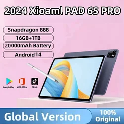 Pad 6s Pro-タブレット,Android 14,16 GB, 1t,12000mah,5g,デュアルSIM, Bluetooth,wifi,GPS, 11インチHD, 4k新しい、オリジナル