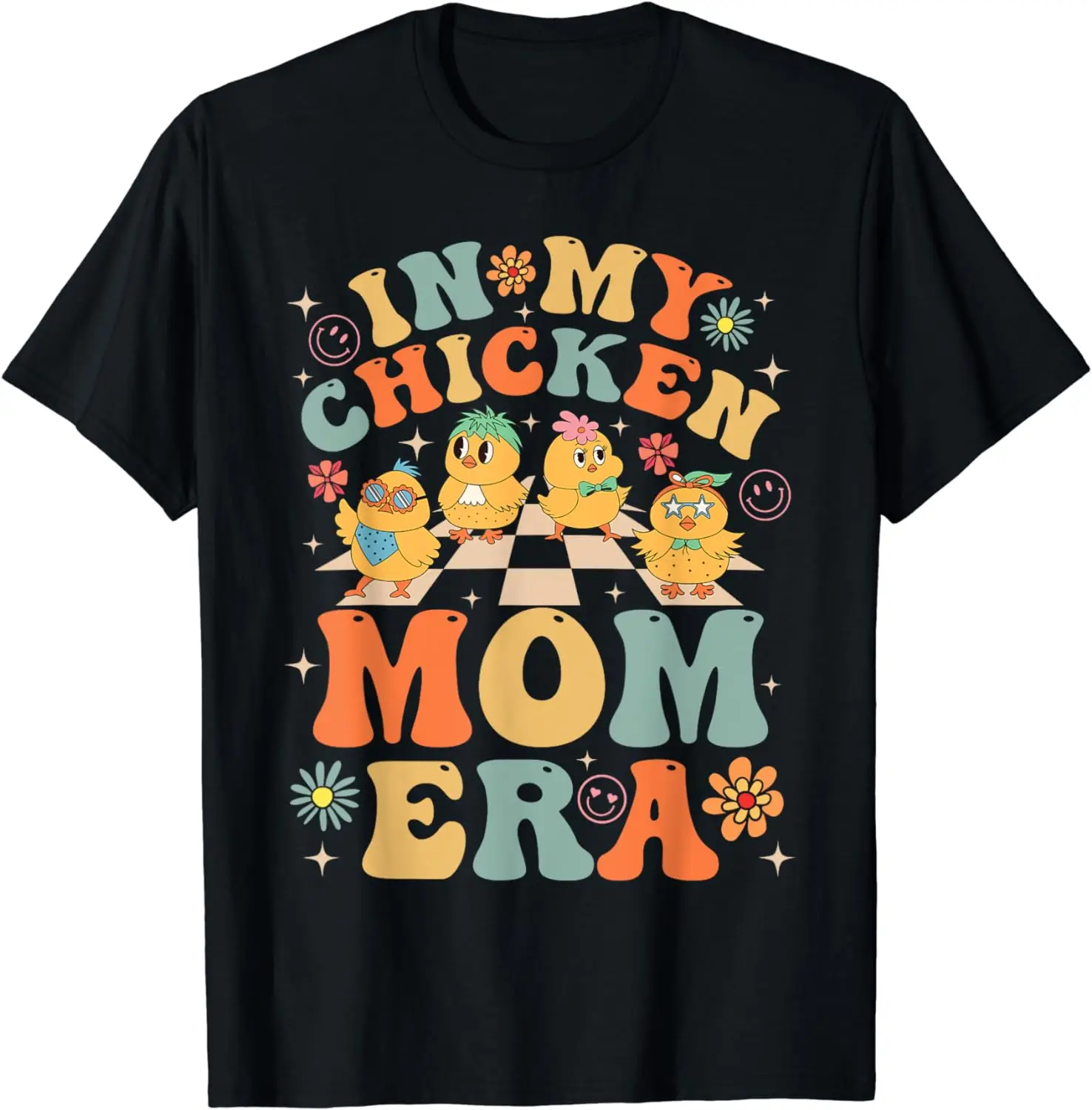 In My Chicken Mom Era Retro Groovy Farmer Chicken Lady Women T-Shirt funny Short Sleeve Tshirt Streetwear