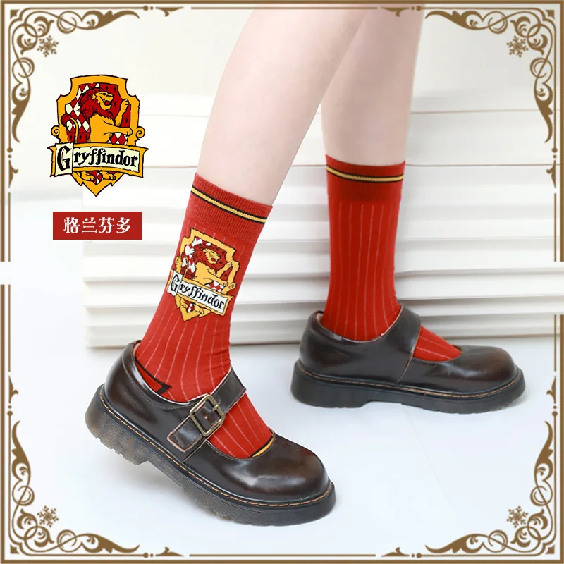 Hot Harrise Magician Boy Four Academy Socks Cartoon Peripheral Potter Boy Carolyn Vintage Cotton Midtube Socks Girl Gifts