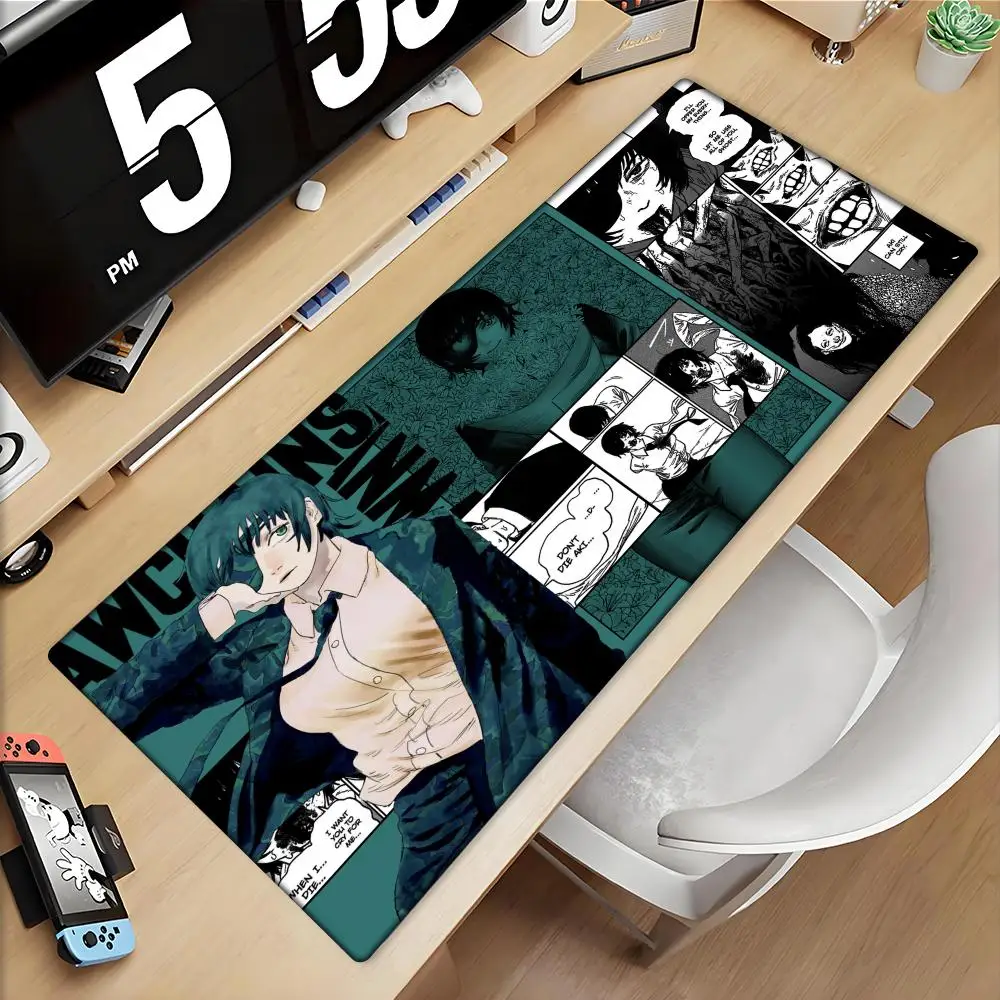 Himeno Anime Chainsaw Man Mouse Pad Computer Keyboard Mouse Mat Gamer PC Laptop Desk Mat Office Accessories Table Mats