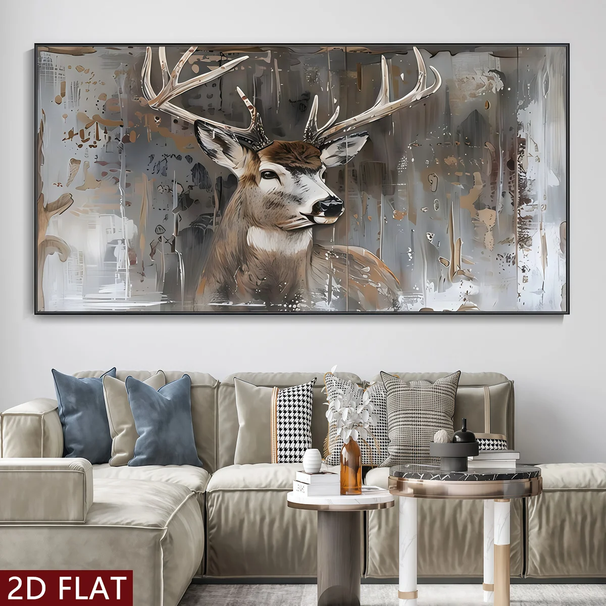 1pc Unframed Canvas Posters and Prints Deer Wildlife Artwork Animals Painting Wall Art for Living Room Bedroom Home Decoration