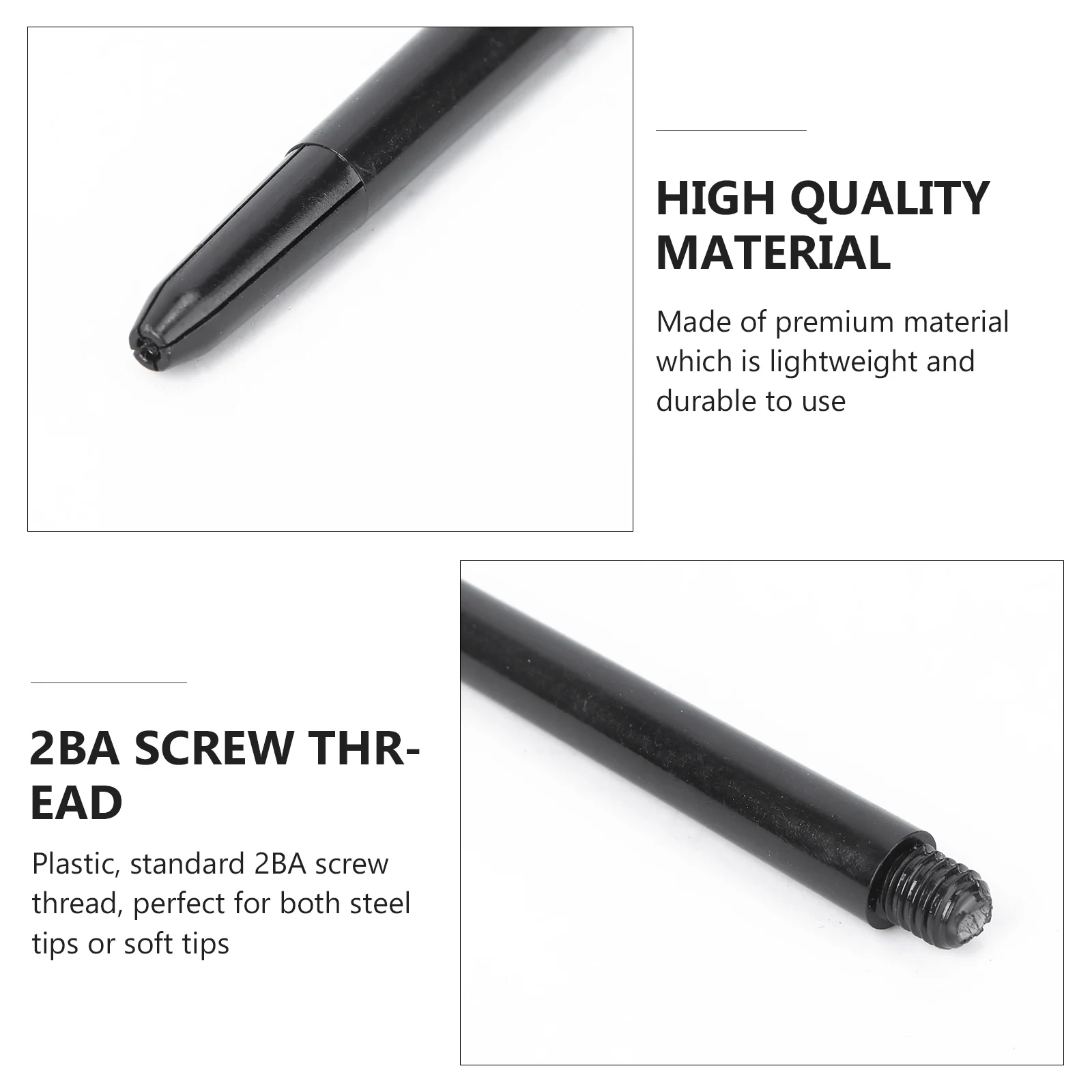 

100pcs Plastic Shafts Accessories Stems Plastic Pole Rod with Standard 2BA Screw Thread (Black)