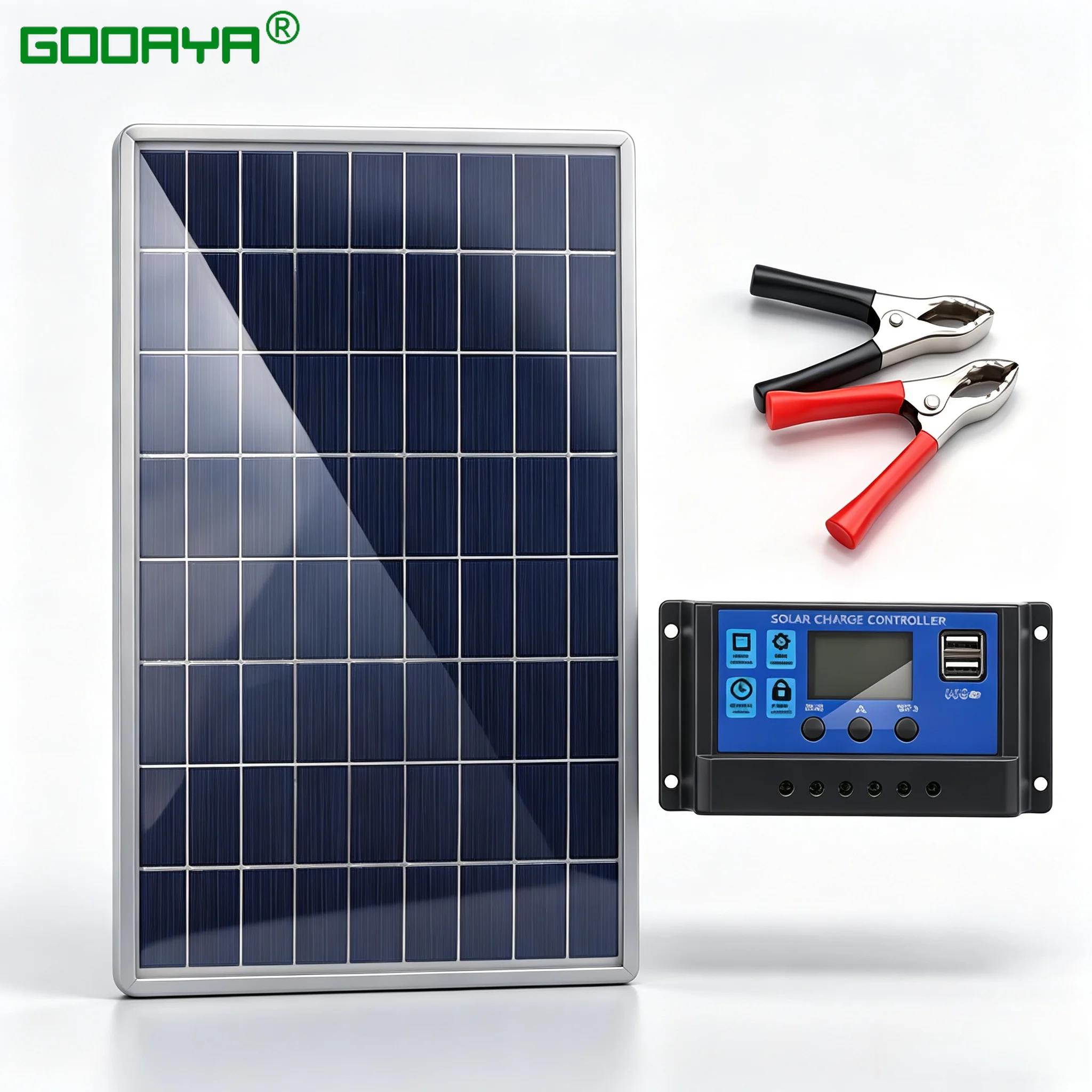12V Solar Panel Charger Kit Complete Polycrystalline USB Power Portable Outdoor Rechargeable Solar Cell Solar Generator for Home