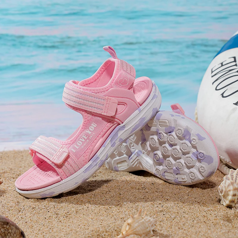 Summer Girls Sandals Casual Beach Children Sandals Breathable Girls Candy Colors Sandals Soft Non-Slip Kids Lightweight Shoe