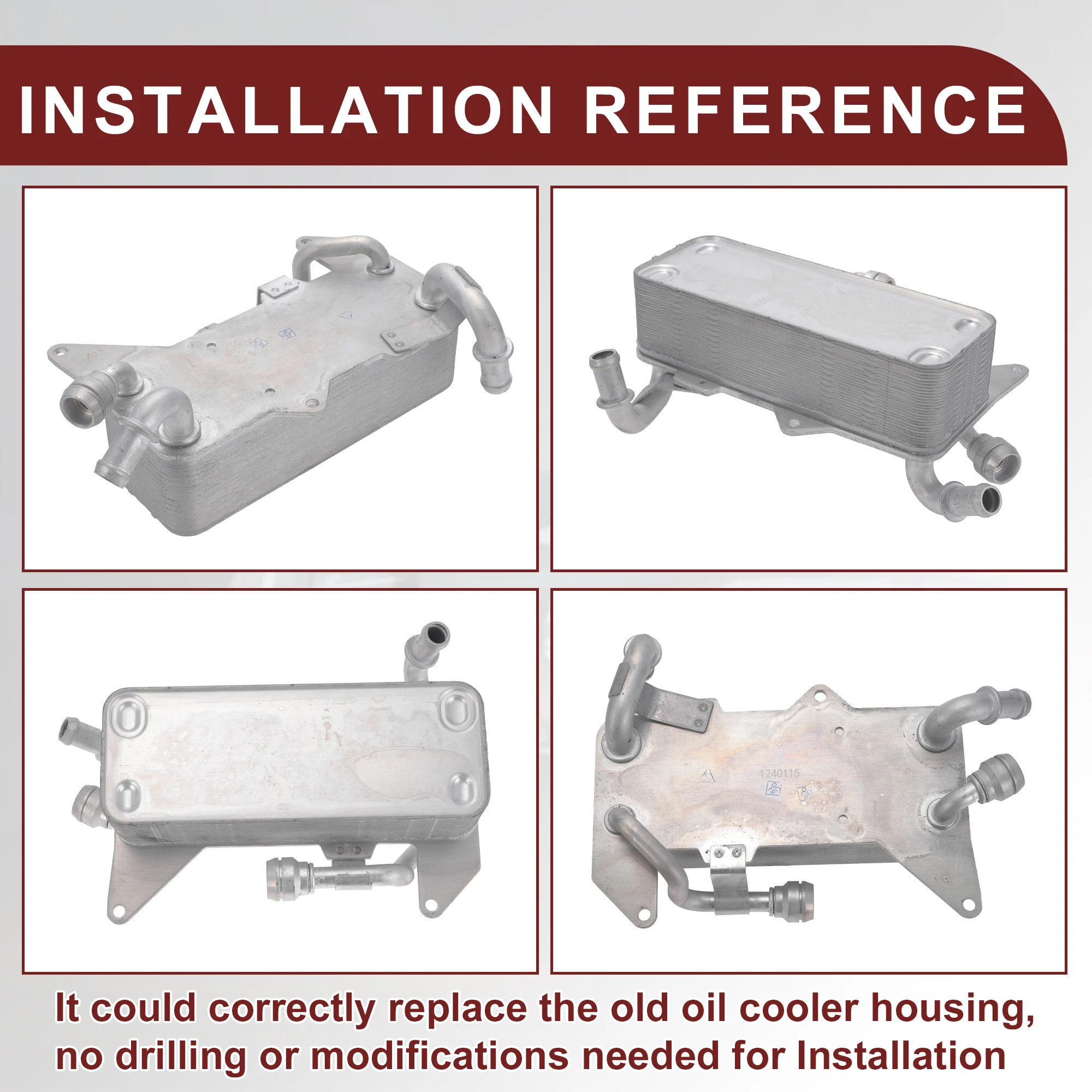 مبرد زيت المحرك UXCELL لمبرد زيت ناقل الحركة Audi A6 Quattro No.4H0317021H #6