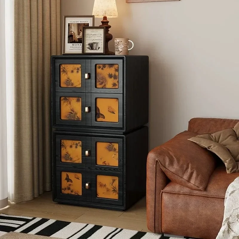 

Second-hand Solid Wood Chest of Drawers Art Combination Bedroom Bedside TV Carmen Cabinet Drawer French Retro Dining Side