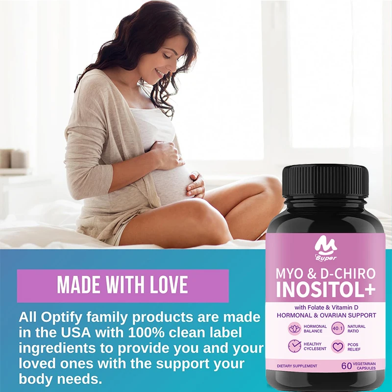 High quality inositol supplement - inositol with folic acid and vitamin D, hormone balance and healthy ovarian support