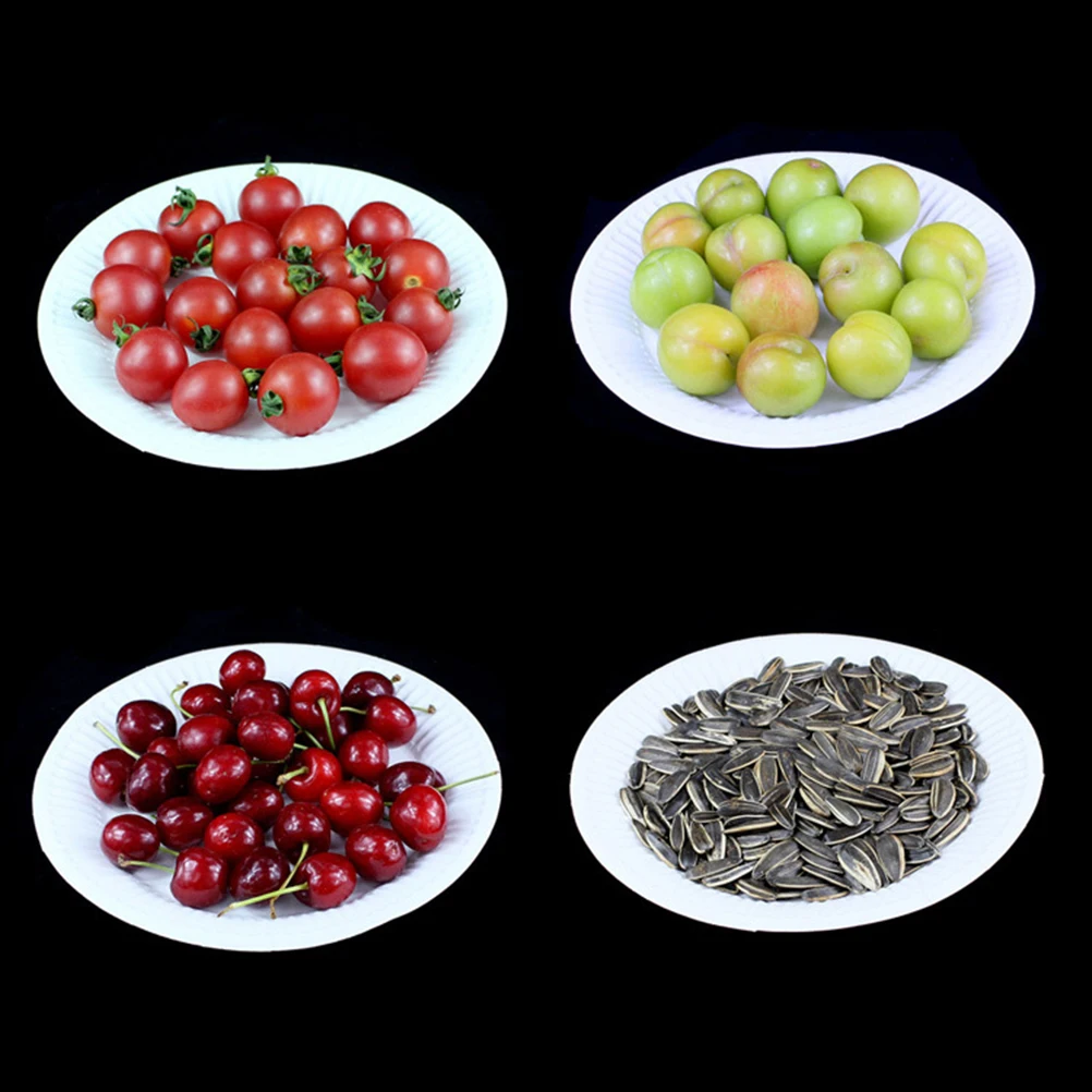 

100Pcs Paper Plates Round White Durable Leak Resistant Cut Proof Disposable Party Dinner Plates Paper Cake Plate