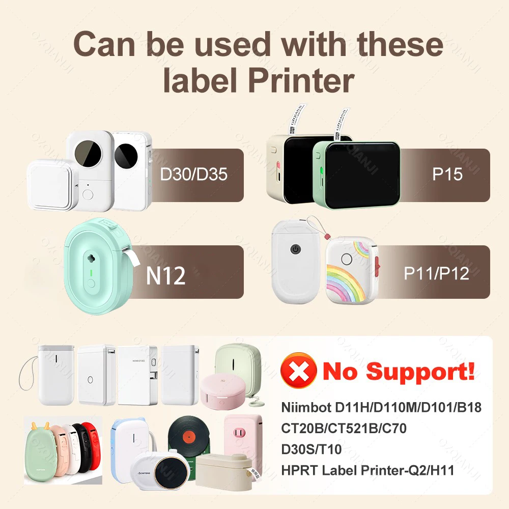 Marklife P15 Printer Label Sticker 12x40mm 15x30mm 15x50mm Thermal Label Paper Compatible with P15 P12 P11 D30 Q30 Labeler