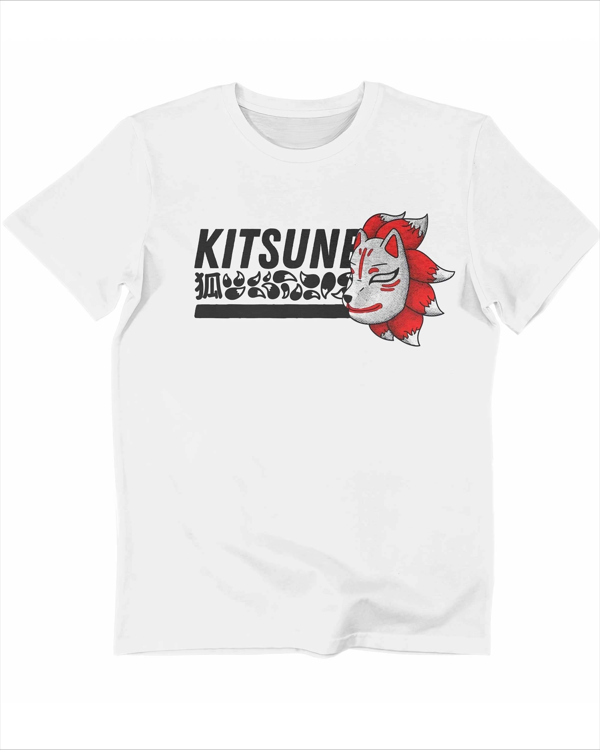 

Kistune Masque Renard Japonais Graphic Printing Summer Luxury Brand Cotton Men's and Women's T-Shirts Short Sleeves Street