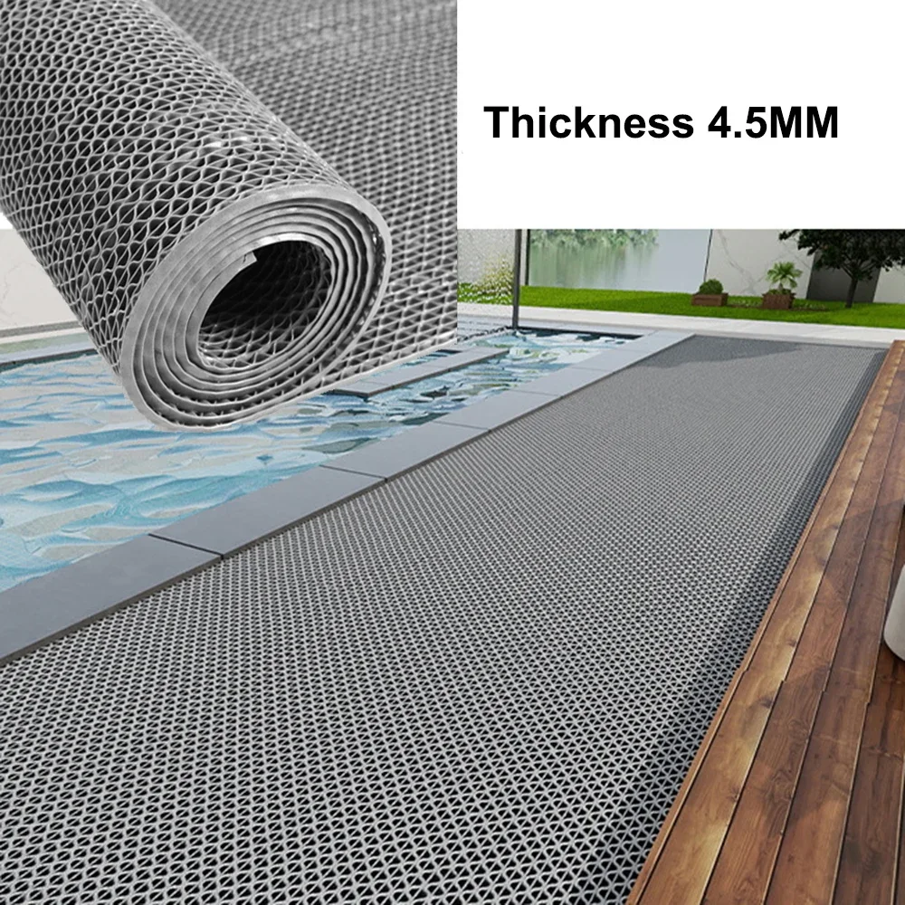 Non Slip Drainage Mats PVC Pool Floor Mat 4.5MM Thick Outdoor Indoor Parking Space Mat for Garage Basement Backyard JJ430