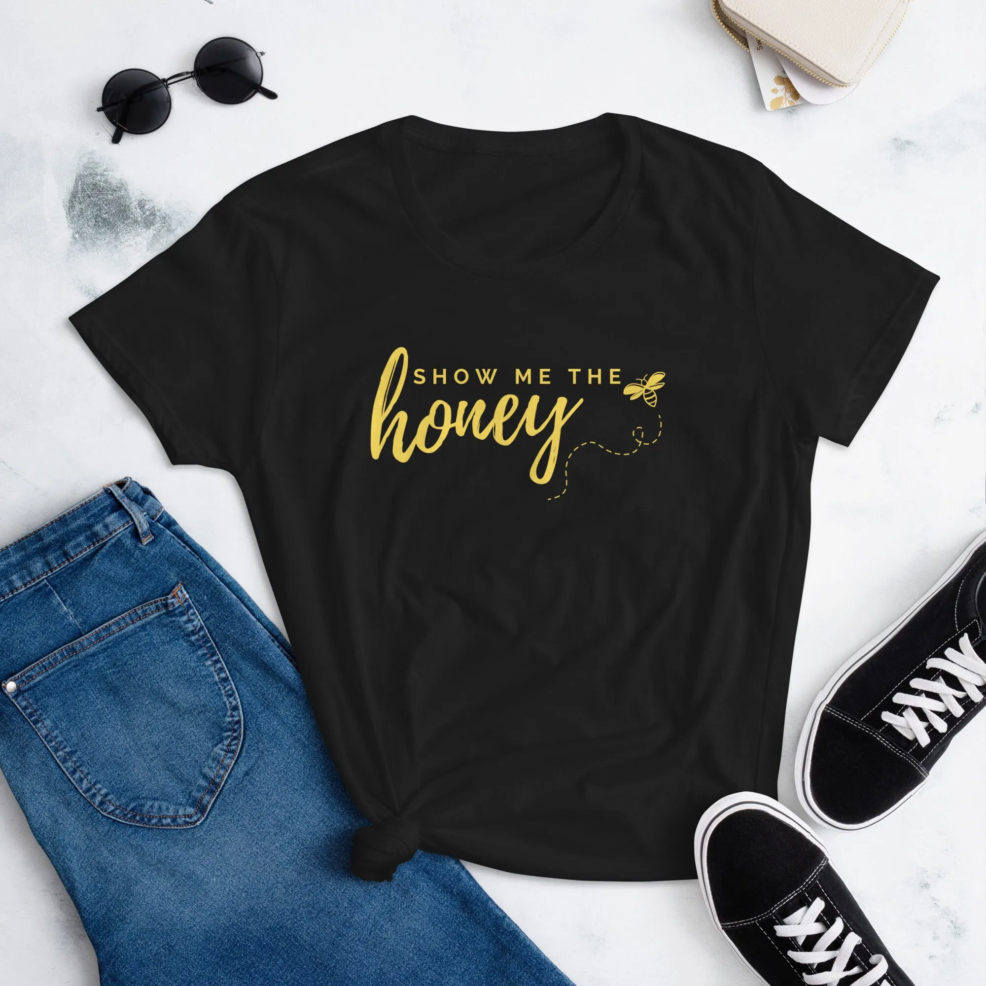 Show Me The Honey Women's Short Sleeve Tshirt Bee Bees Honeys