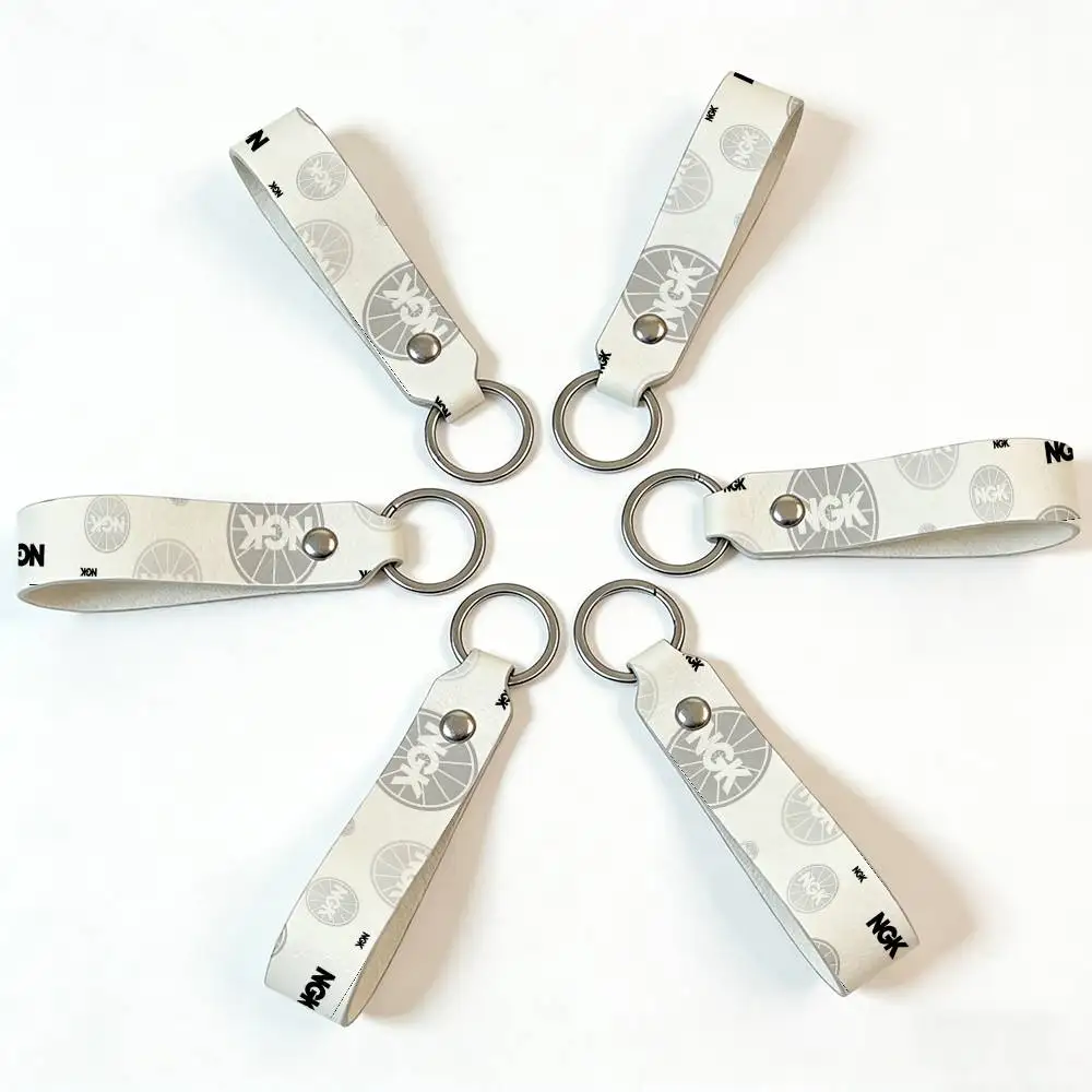 For Ngk PU Leather Motorcycle Keychain Universal Motorbike Key Ring Holder For Riders Men Gift